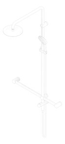 3D Documentation Image of Shower Rail Nero MeccaCare Adjustable TBar OverHead
