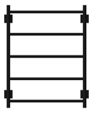 Front Image of TowelRail Ladder Phoenix Radii 550 SquarePlate
