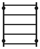 Front Image of TowelRail Ladder Phoenix Radii 550 RoundPlate