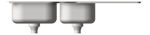 Front Image of Sink Kitchen Abey Entry OneAndThreeQuarterBowl RHS Inset