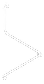 3D Documentation Image of GrabRail 90Deg Enware Wellbeing Corner RH