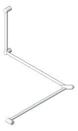 3D Shaded Image of GrabRail 90Deg Nero MeccaCare DDA Continuous