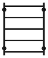Front Image of TowelRail Ladder Phoenix Radii 550 RoundPlate