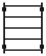 Front Image of TowelRail Ladder Phoenix Radii 550 SquarePlate