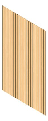 3D Presentation Image of Panel Decorative Laminex Architectural Batten60 BlackShadowline BlackbuttTrueScale