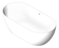 3D Shaded Image of Bath FreeStanding Abey Byron GlossClearStone 1690mm