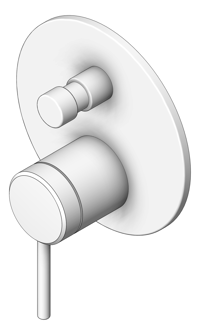 3D Shaded Image of MixerTap Wall Abey Poco Diverter