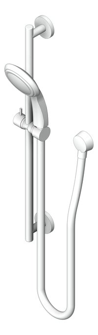 3D Shaded Image of Shower Wall Abey Rail 3FunctionShowerHead