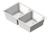 3D Shaded Image of Sink Kitchen Abey CUA 340 DoubleBowl Undermount
