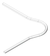 3D Shaded Image of FallProtection RigidRail Kattsafe Stealth Curve WallMount External