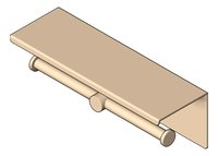 3D Shaded Image of ToiletRollHolder SurfaceMount Nero Mecca Shelf