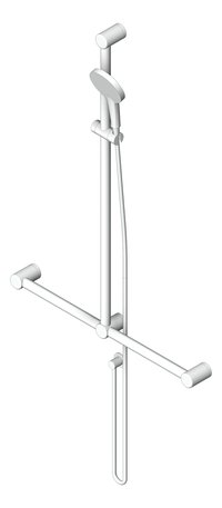 3D Shaded Image of Shower Rail Nero MeccaCare GrabRail Adjustable TBar