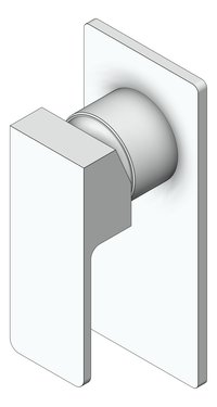 3D Shaded Image of MixerTap Shower Nero Celia Rectangular Backplate