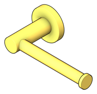 3D Shaded Image of ToiletRollHolder Single Phoenix Radii RoundPlate
