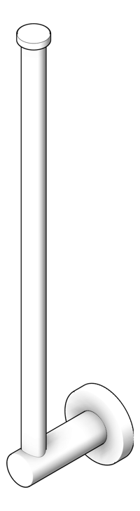 3D Shaded Image of ToiletRollHolder Single Phoenix Radii Spare RoundPlate