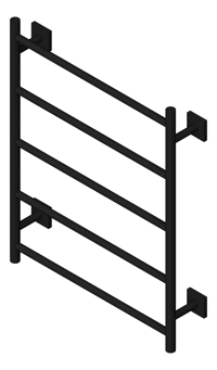 3D Shaded Image of TowelRail Ladder Phoenix Radii 550 SquarePlate