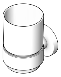 3D Shaded Image of TumblerHolder SurfaceMount Phoenix Radii RoundPlate