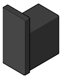 3D Shaded Image of RobeHook SurfaceMount Nero Celia