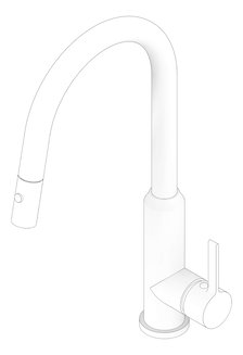 3D Documentation Image of Mixer Sink Nero Pearl PullOut VeggieSpray