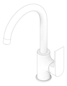 3D Documentation Image of Mixer Kitchen Nero Bianca Gooseneck