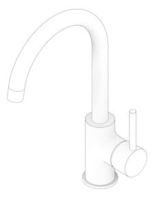 3D Documentation Image of Mixer Sink Nero Dolce Kitchen Gooseneck