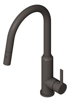 3D Shaded Image of Mixer Sink Nero Pearl PullOut VeggieSpray