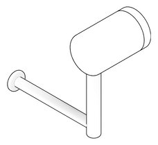 3D Documentation Image of ToiletRollHolder SurfaceMount Nero MeccaCare HeavyDuty