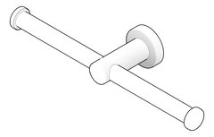 3D Documentation Image of ToiletRollHolder SurfaceMount Nero Mecca Double