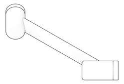 3D Documentation Image of Footrest SurfaceMount Nero MeccaCare Corner 25mm