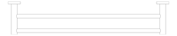 Plan Image of TowelRail Double Phoenix Radii 600 SquarePlate