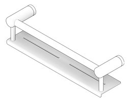 3D Documentation Image of GrabRail SurfaceMount Nero MeccaCare Shelf