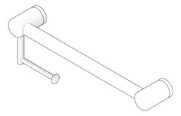 3D Documentation Image of GrabRail SurfaceMount Nero MeccaCare ToiletRollHolder