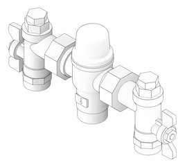 3D Documentation Image of MixerTap Wall Enware Aquablend TMV LeadFree