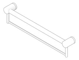 3D Documentation Image of GrabRail SurfaceMount Nero MeccaCare TowelHolder