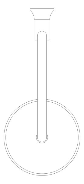 Plan Image of Shower Wall Nero York Arm Rose 200mmHead