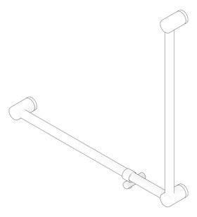 3D Documentation Image of GrabRail 90Deg Nero Ambulant BentTube 750mm