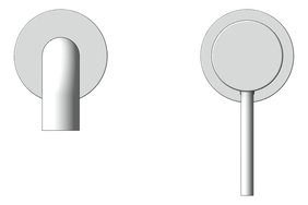 Front Image of MixerSet Wall Nero Dolce Basin Bath SeparatePlates