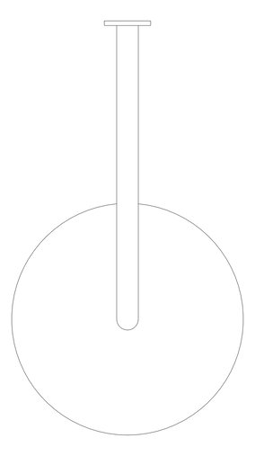 Plan Image of Shower Wall Nero Zen RoundArm 300mmHead