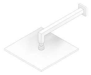 3D Documentation Image of Shower Rose Nero Square