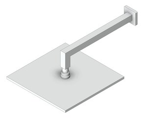 3D Shaded Image of Shower Rose Nero Square