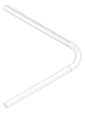 3D Documentation Image of FallProtection RigidRail Kattsafe Stealth Curve WallMount Internal