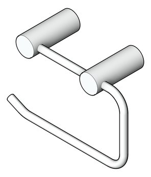 3D Shaded Image of ToiletRollHolder SurfaceMount Nero Mecca New