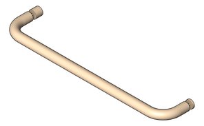 3D Shaded Image of TowelBar SurfaceMount Nero 500mm