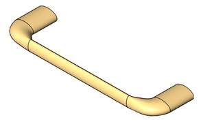 3D Shaded Image of TowelRail SurfaceMount Nero Elgin Hand