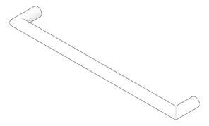 3D Documentation Image of TowelRail SurfaceMount Nero Mecca Single Heated