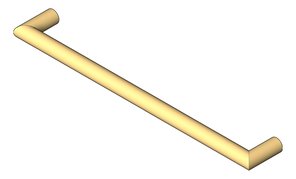 3D Shaded Image of TowelRail SurfaceMount Nero Mecca Single Heated