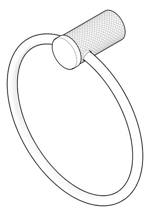 3D Documentation Image of TowelRing SurfaceMount Nero Opal