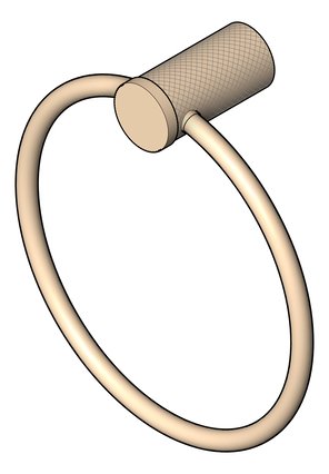 3D Shaded Image of TowelRing SurfaceMount Nero Opal