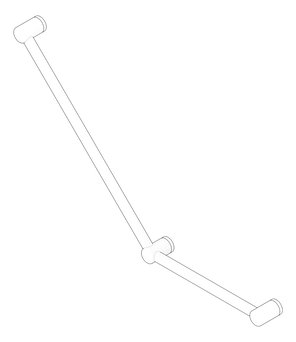 3D Documentation Image of GrabRail 45Deg Nero MeccaCare Ambulant