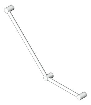 3D Shaded Image of GrabRail 45Deg Nero MeccaCare Ambulant